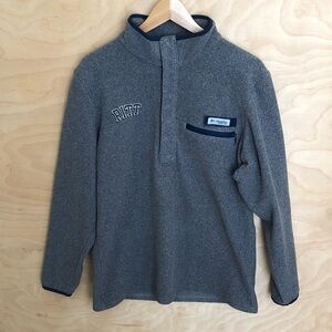 Columbia PFG Perfomance Fishing Sweater Gray Fleece Sport Outwear Unisex Small.